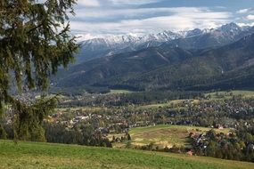 Landscape of mountains in polish tatras