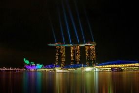 Night view of lighting seaside Singapore