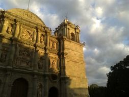 shadow on the cathedral in Oaxaca