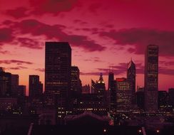 burgundy sunset in Chicago