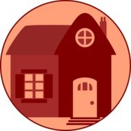 icon of a red building