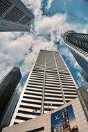 View of Singaporean skyscrapers