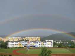 rainbow over the playground