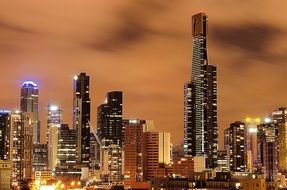 Night photography of melbourne