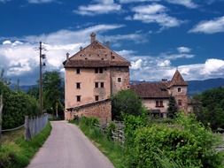 road to Warth Castle at summer, italy, eppan