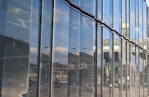 mirroring glass facade, switzerland