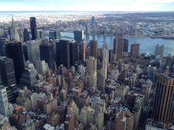 View of skyscrapers and the Empire State Building, New York