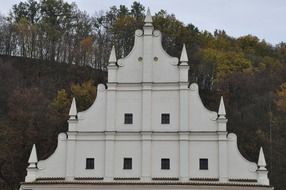 white monument of architecture in Kazimierz Dolny, Poland