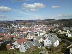 town in scenic landscape, norway, egersund