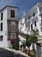 townscape of traditional street architecture in spain