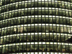 skyscraper at night in Berlin, Germany