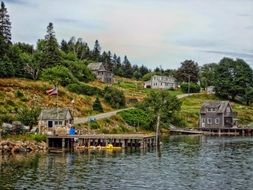 panoramic view of the harbor in frenchboro