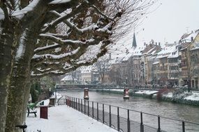 snow on the streets of Strasbourg