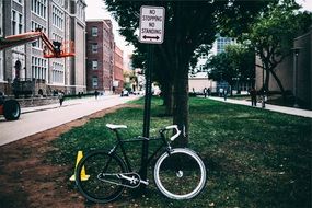 Bicycle near the sign