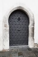 closed medieval iron door