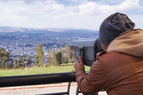 a person on viewing platform, morelia