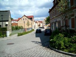 asphalt road in small town