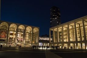 Lightened lincoln center night scene