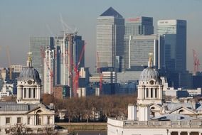 Modern city with the skyscrapers, uk, england