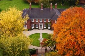 Beautiful house in the autumn