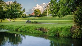 river in a park