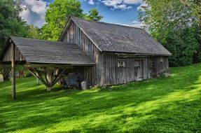 old wooden house on a farm