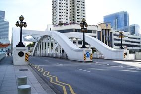 bridge near the buildings in Singapore