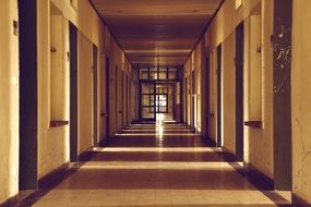 photo of Very long corridor in a building