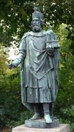 statue of emperor charles the great at greenery, germany, hamburg