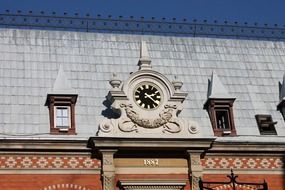 clock on a building in gliwice