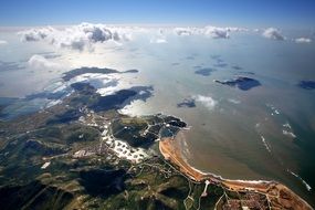 Sea coast air sky view