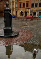 warsaw square in the rain