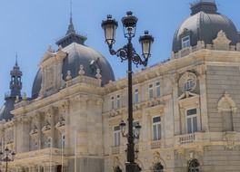 street lamps near the historical knowledge of the town hall