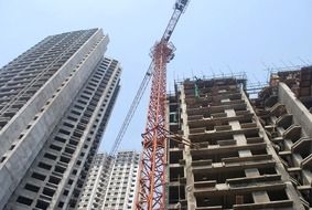 construction crane near a new house