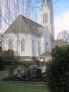 white church building