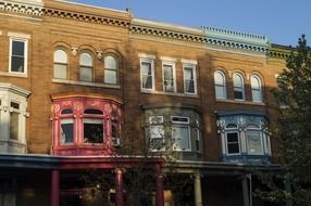 Town House with balconies of different colors