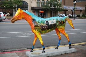 Colorful horse statue street art