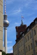 berlin tv tower red town hall