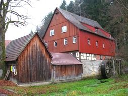 Farmhouses in countryside, germany