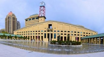 fountains of city hall in Mississauga