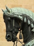 bronze horse head monument in Stuttgart