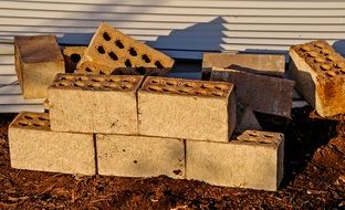 bricks on a construction
