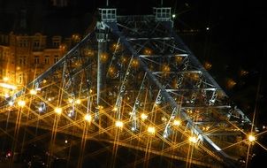 night illumination of the blue wonder in dresden