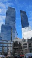 skyscrapers with a glass facade in new york