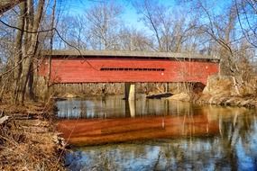 covered bridge in countryside