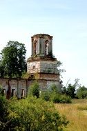 the ruins of the stone church