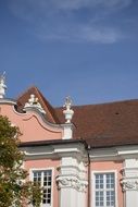 The roof and facade of the castle in meersburg