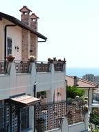 grided villa balcony, italy, ventimiglia