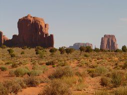 rocky towers in desert, usa, utah, Monument Valley