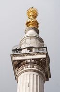 Monument with fire on a column in London